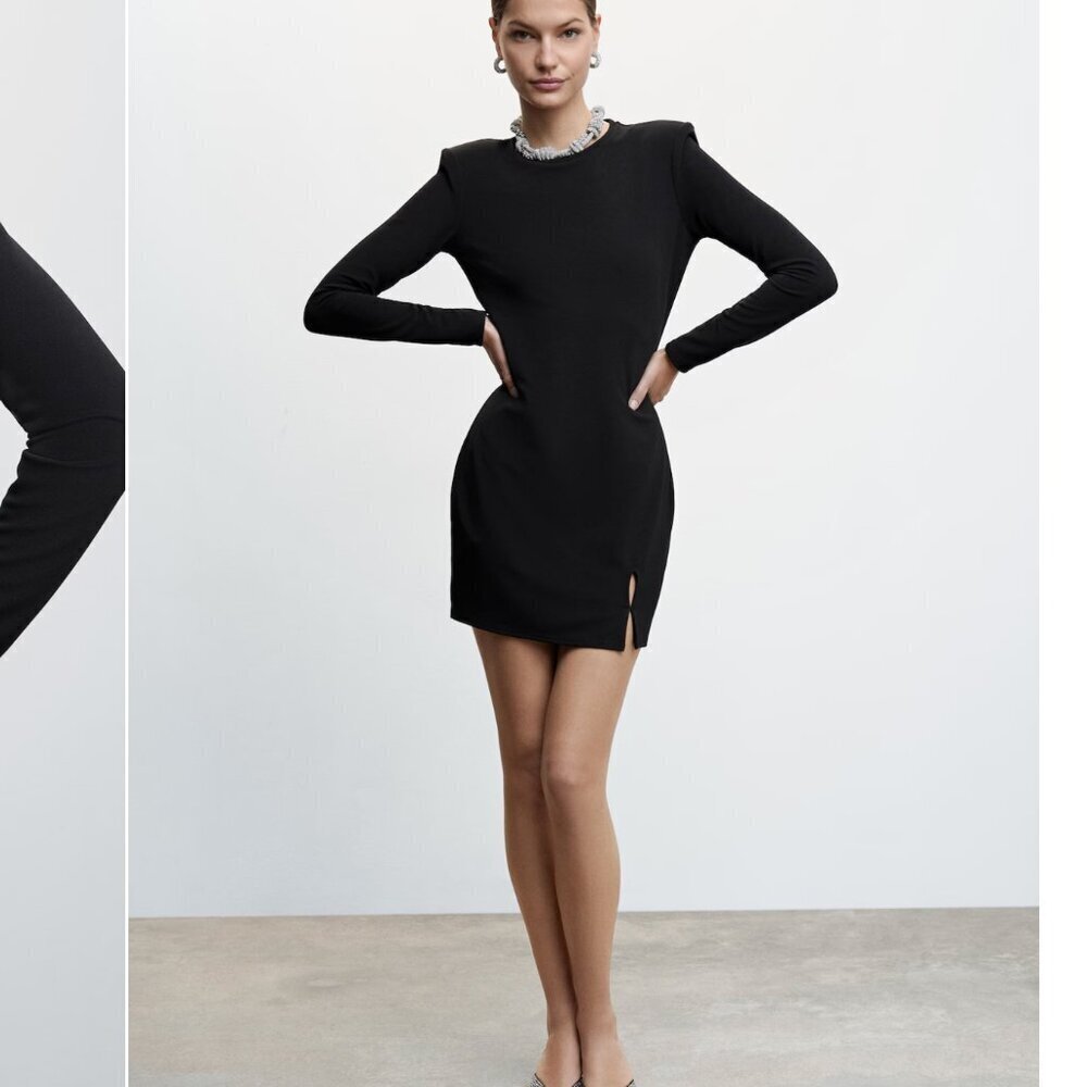 MANGO Short dress with shoulder pads Size L